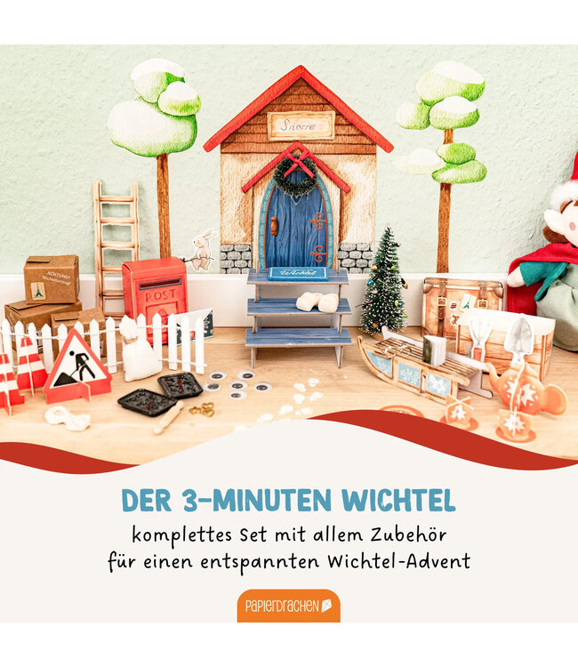 Papierdrachen Wichtel-Set zum Advent