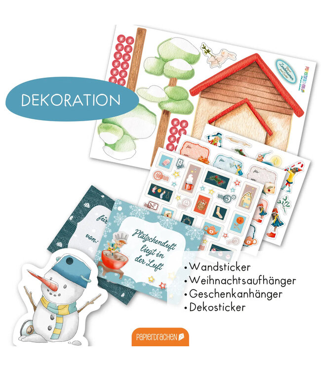 Papierdrachen Wichtel-Set zum Advent