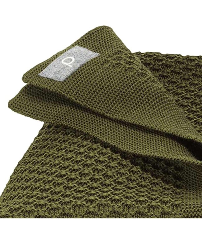 Disana Waben-Strickdecke klein - Merinowolle - oliv 80 x 100 cm
