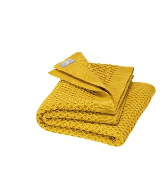 Disana Waben-Strickdecke klein - Merinowolle - curry 80 x 100 cm