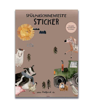 Halfbird Spülmaschinenfeste Sticker Bauernhof