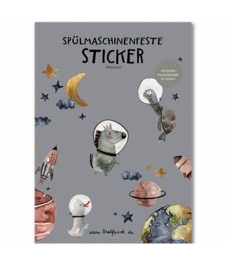 Halfbird Spülmaschinenfeste Sticker Weltraum