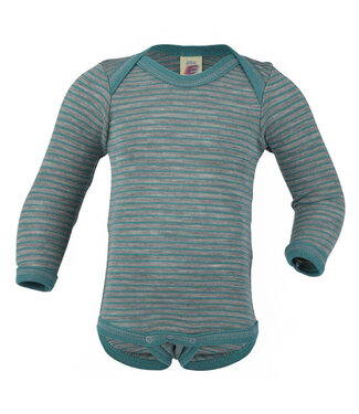 Engel Natur Body langarm Wolle/Seide hellgrau melange/eisvogel