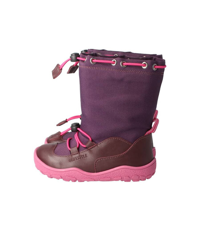 bLifestyle Barfuss-Stiefel Lippenbär Style vegan TEX – pflaume