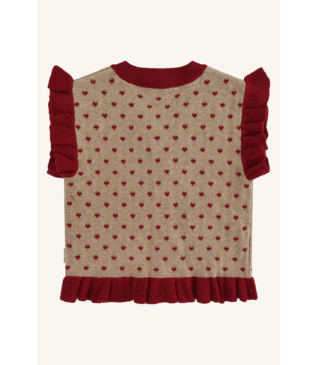 Hust and Claire Strickweste Elli mit Herzen - Biobaumwolle - biscuit