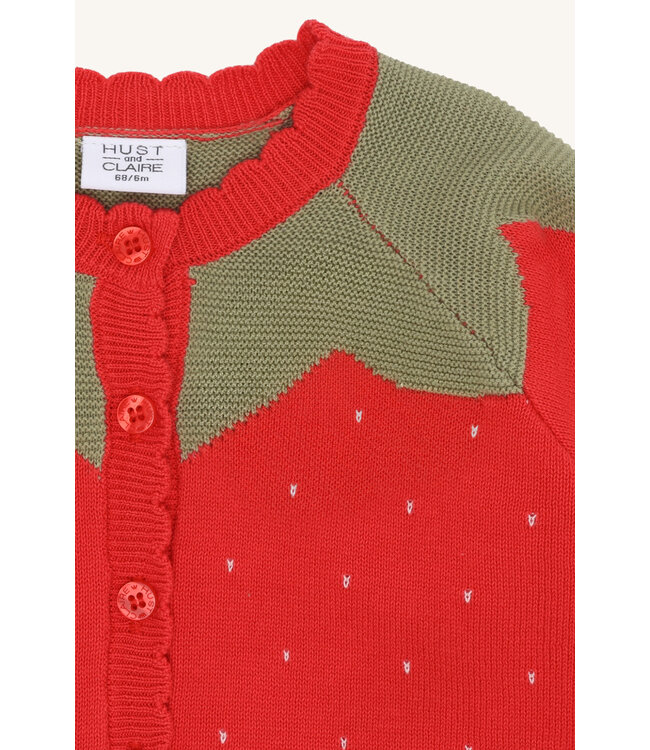 Hust and Claire Strickjacke Erdbeere Cilja - Biobaumwolle
