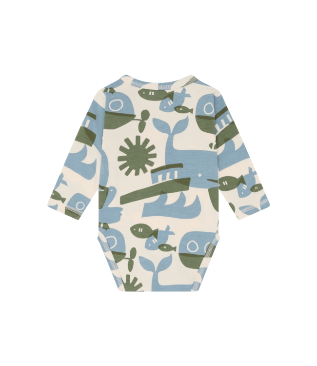 Hust and Claire Body langarm Billy Oceanlife - Baumwolle - hellblau/grün