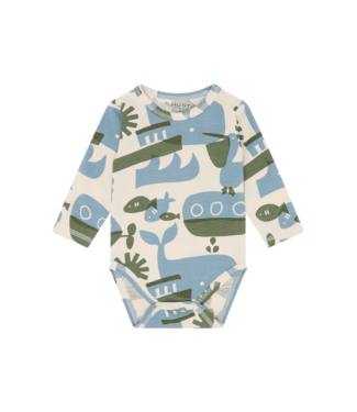 Hust and Claire Body langarm Billy Oceanlife - Baumwolle - hellblau/grün