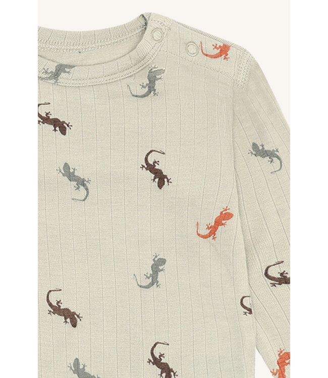 Hust and Claire Buller Body langarm Bambusviskose gerippt - Eidechse