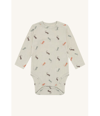 Hust and Claire Buller Body langarm Bambusviskose gerippt - Eidechse