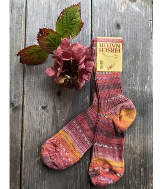 Hirsch Natur Grobstricksocke Bio Schurwolle Obst Rottöne