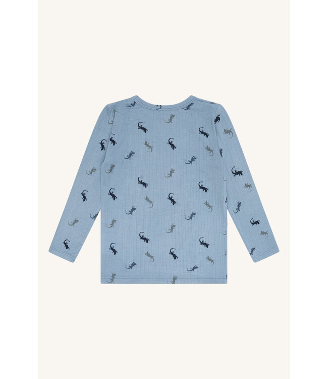 Hust and Claire Langarmshirt Bambusviskose gerippt Eidechse