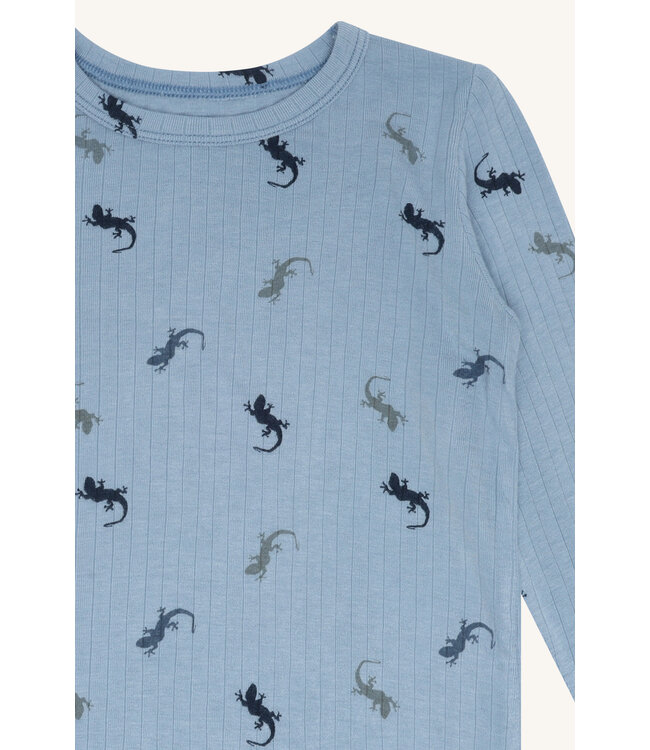 Hust and Claire Langarmshirt Bambusviskose gerippt Eidechse