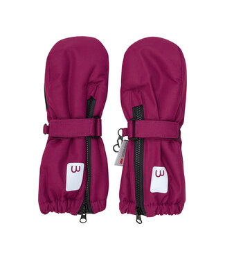 Minymo Fäustlinge mit Daumen - Klettverschluss - Reissverschluss uni