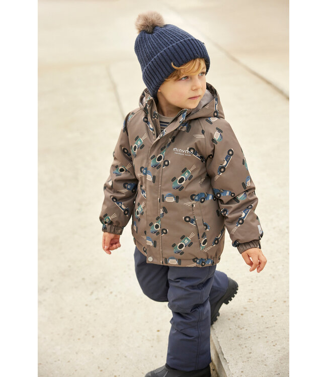 Minymo Winterjacke wasserwest - Rennauto - recycelt