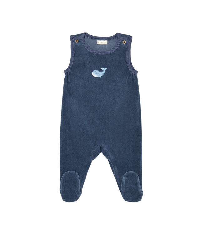 Fixoni 2 teiliges Strampler Set Wal - Velours Biobaumwolle