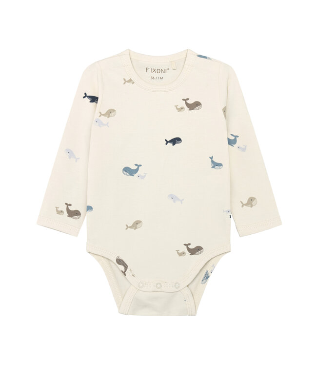 Fixoni 2 teiliges Strampler Set Wal - Velours Biobaumwolle