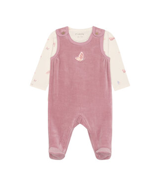 Fixoni 2 teiliges Strampler Set Schmetterling - Velours Biobaumwolle