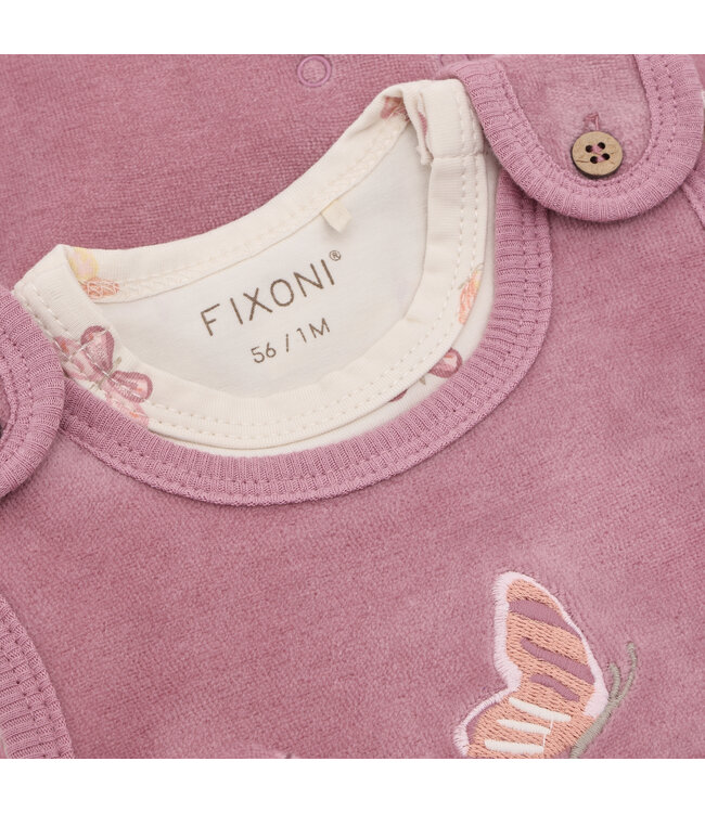 Fixoni 2 teiliges Strampler Set Schmetterling - Velours Biobaumwolle