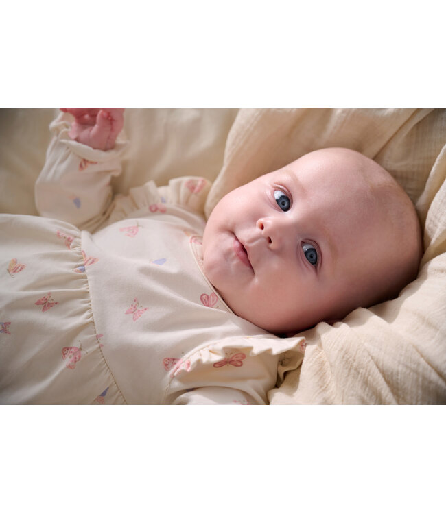 Fixoni Bodykleid langarm Schmetterlinge Biobaumwolle