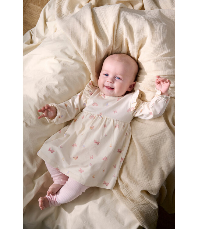 Fixoni Bodykleid langarm Schmetterlinge Biobaumwolle