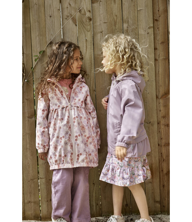 Minymo Softshell Regenjacke Blumendesign rosa
