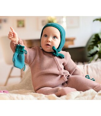 Disana Strickhäubchen Baby pacific/mint Merinowolle