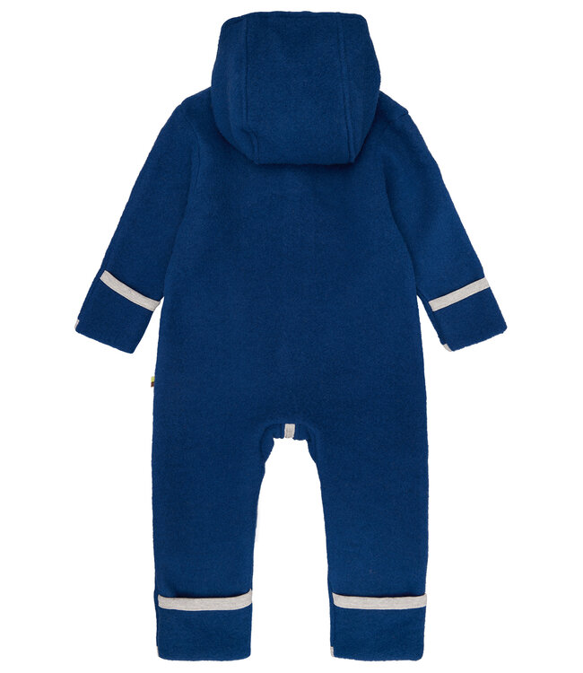 Loud and Proud Overall aus Wollfleece ultramarin mit Eulen