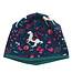 Enfant Terrible Wende Mütze Pferdedruck Biobaumwolle dark cobalt-smaragd
