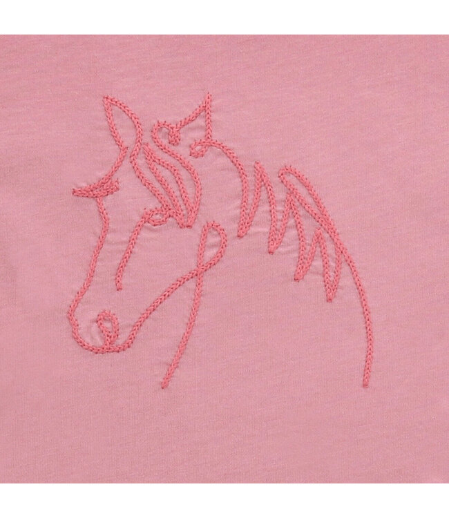 Enfant Terrible Langarmshirt mit Pferdestickerei aus Biobaumwolle hellrosa