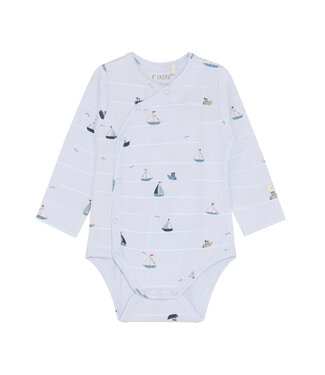 Fixoni Wickelbody langarm Schiffe Baumwolle/Modal artic ice