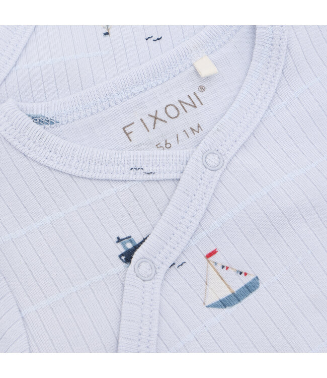 Fixoni Wickelbody langarm Schiffe Baumwolle/Modal artic ice