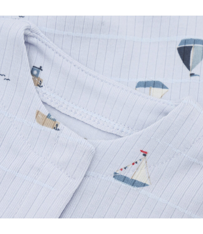 Fixoni Strampler langarm Schiffe Modal/Baumwolle - artic ice