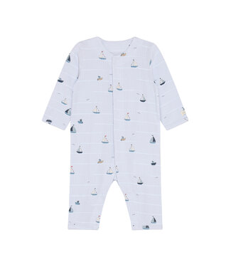 Fixoni Strampler langarm Schiffe Modal/Baumwolle - artic ice