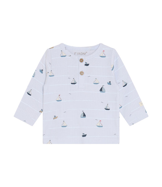 Fixoni Langarmshirt Schiffe Modal/Baumwolle - artic ice