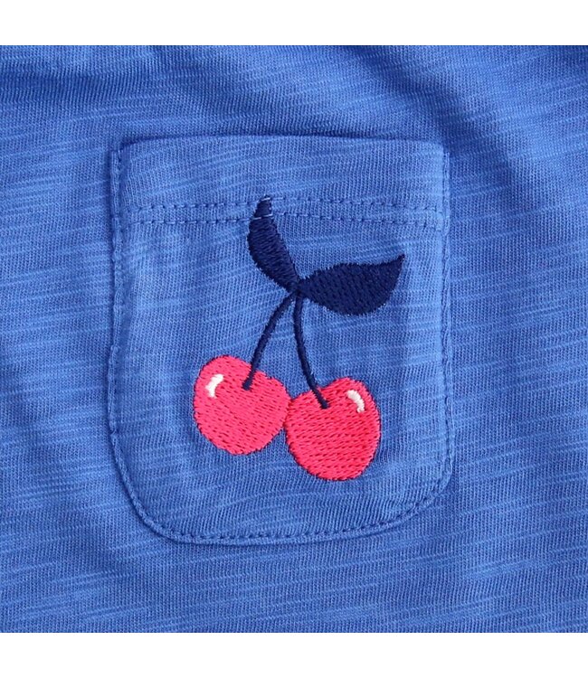 Enfant Terrible Shirt mit Kirschenstickerei in Sky Blue aus Biobaumwolle
