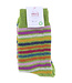 Hirsch Natur Vollplüschsocke - bunt geringelt - Wolle - maigrün
