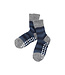 Hirsch Natur Stoppersocke geringelt aus Wolle - grau-jeans-marine