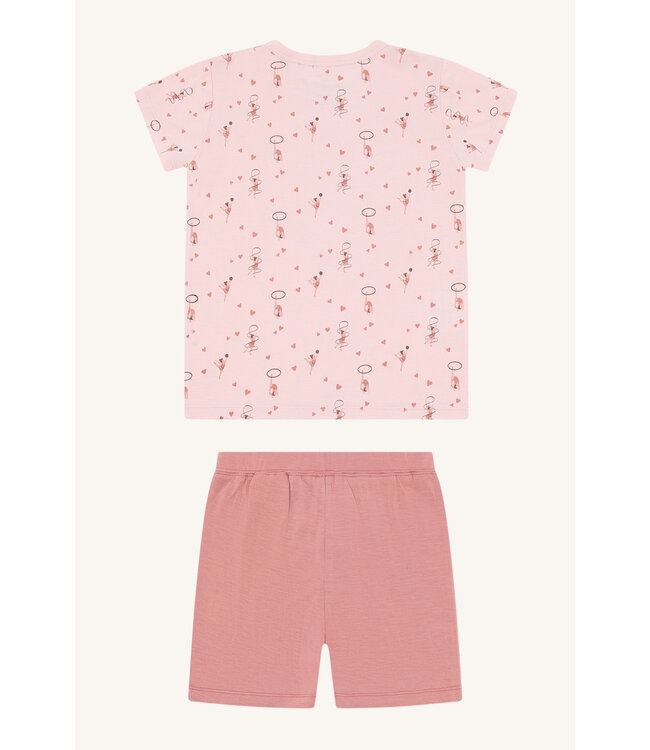Hust and Claire Pyjama Set kurzarm aus Bambusviskose Gymnastik/Herzen