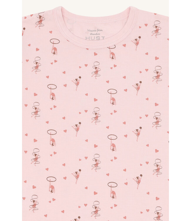 Hust and Claire Pyjama Set kurzarm aus Bambusviskose Gymnastik/Herzen