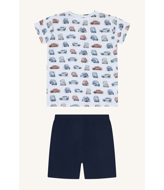 Hust and Claire Pyjama Set kurzarm aus Bambusviskose Autos - water