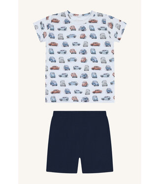 Hust and Claire Pyjama Set kurzarm aus Bambusviskose Autos - water