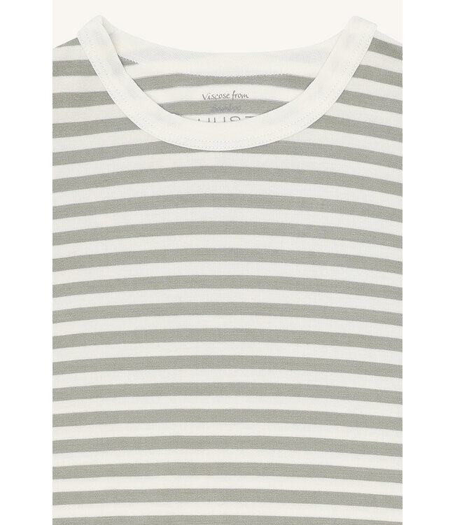Hust and Claire Pyjama Set kurzarm aus Bambusviskose gestreift - forest fog