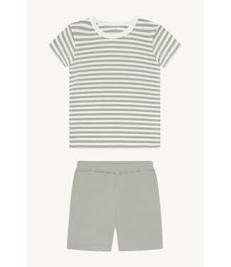 Hust and Claire Pyjama Set kurzarm aus Bambusviskose gestreift - forest fog
