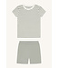 Hust and Claire Pyjama Set kurzarm aus Bambusviskose gestreift - forest fog