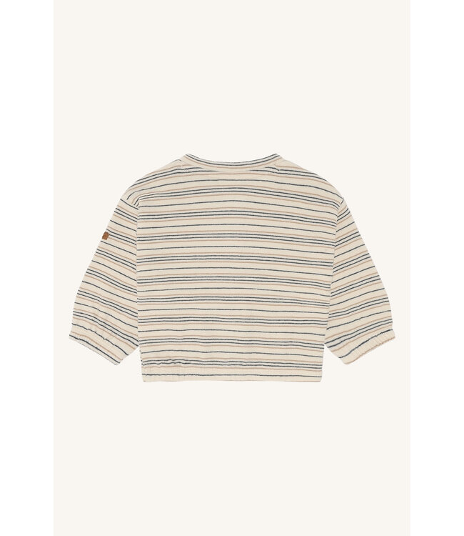 Hust and Claire Pullover Sigurt gestrickt Biobaumwolle - Streifen - snow white