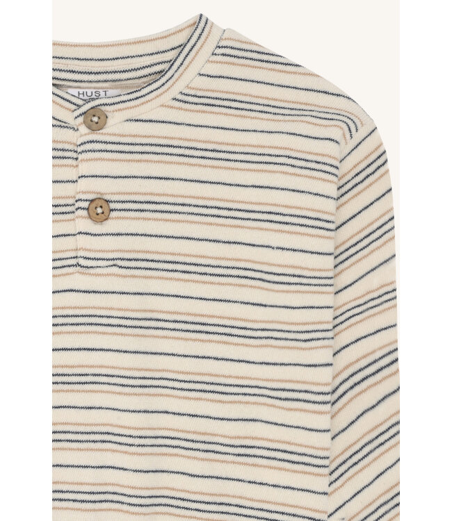 Hust and Claire Pullover Sigurt gestrickt Biobaumwolle - Streifen - snow white
