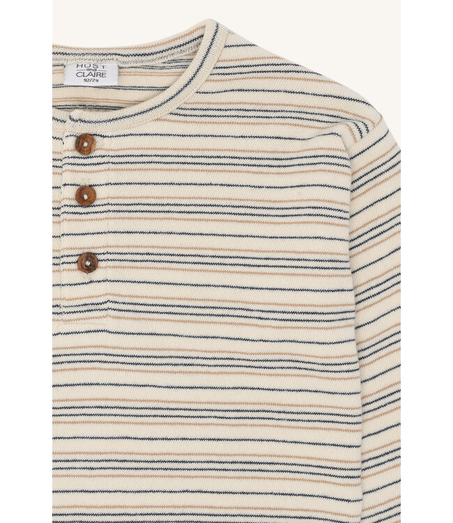 Hust and Claire Pullover Sune Kids  gestrickt Biobaumwolle - Streifen - snow white