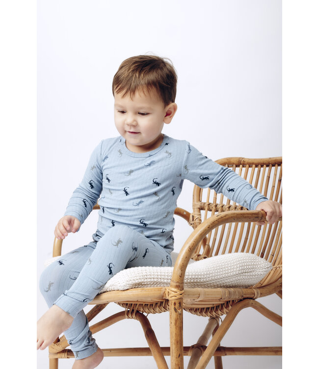 Hust and Claire Langarmshirt Bambusviskose gerippt Eidechse