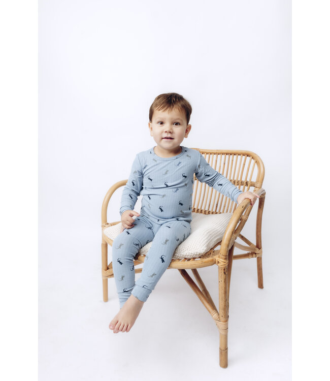 Hust and Claire Langarmshirt Bambusviskose gerippt Eidechse